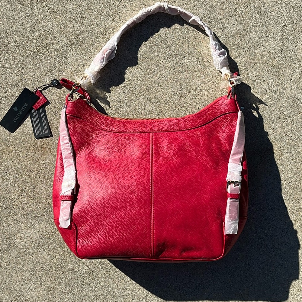 NWT Ora Delphine Jacqueline Red Leather Hobo Bag